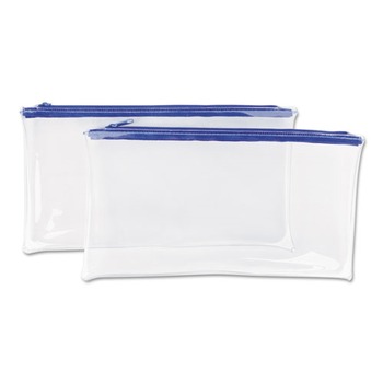 Universal 11 in. x 6 in. Zippered Wallets/Cases - Clear/Blue (2/Pack)