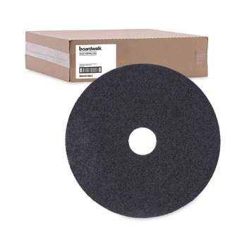 Boardwalk 18 in. Diameter Stripping Floor Pads - Black (5/Carton)