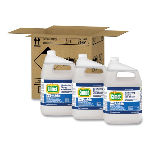 All-Purpose Cleaners | Comet 24651 1 gal. Bottle Disinfecting Cleaner with Bleach (3/Carton) image number 0