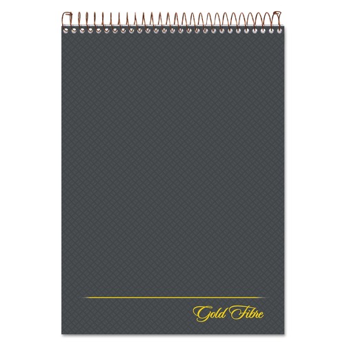  | Ampad 20-813 Gold Fibre 8.5 in. x 11.75 in. Wirebound Project Notes Pad - Gray/Gold Cover/White Pad (70 Sheets/Pad) image number 0