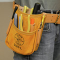 Tool Belts | Klein Tools 5125L 5-Pocket Leather Tool Pouch with Chain Tape Thong image number 2