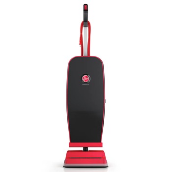 Hoover Commercial Task Vac Soft Bag Lightweight Upright with 12 in. Cleaning Path - Black/Red