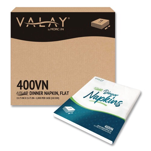 Paper Towels and Napkins | Morcon Paper 400VN 15.75 in. x 15.75 in. 1-Ply Valay Airlaid Flat Dinner Napkin - White (1000/Carton) image number 0