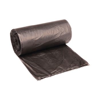 TRASH BAGS | Boardwalk V8046EKKR01 45 Gallon 19 microns 40 in. x 46 in. High-Density Can Liners - Black (25 Bag/Roll, 6 Roll/Carton)