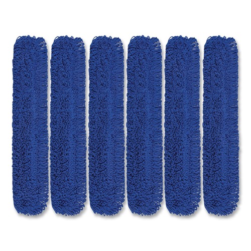 Mops | Gritt Commercial GRI182486PK 48 in. x 5 in. Microfiber Looped Dust Mop Pad Head - Blue (6/Carton) image number 0