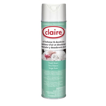 Claire 10 oz. Aerosol Spray Aerosol Air Freshener and Deodorizer - Fresh Linen (1/Carton)