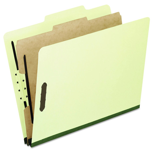  | Pendaflex 2157G 1-Divider Embedded Fastener Legal 4-, 6-, and 8-Section Pressboard Classification Folders - Light Green (10/Box) image number 0