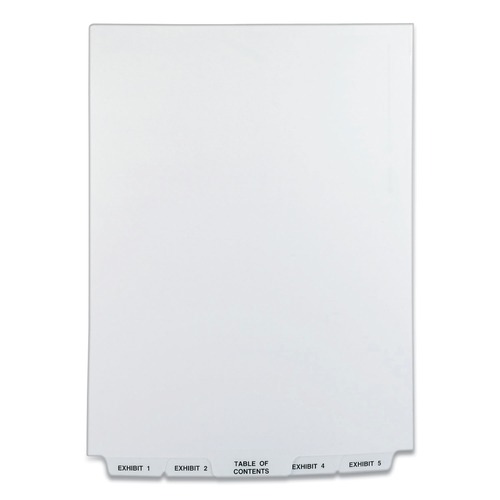 Office Jansan | Avery 11378 11 in. x 8.5 in. 26-Tab Exhibit 1 to Exhibit 25 Avery Style Preprinted Legal Exhibit Bottom Tab Index Dividers - White (1-Set) image number 0