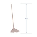 Mops | Boardwalk BWK120C 54 in. Natural Wood Handle/Deck Mops with #20 White Cotton Head image number 4