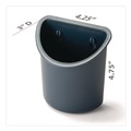 Office Jansan | Universal UNV08193 4.25 in. x 2.5 in. x 5 in. Wall Mount Recycled Plastic Cubicle Pencil Cup - Charcoal image number 2