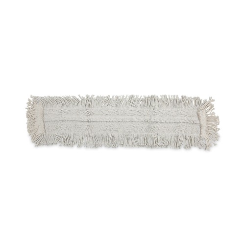 Just Launched | Boardwalk BWK1636 36 in. x 5 in. Cotton/Synthetic Disposable Dust Mop Head with Sewn Center Fringe - White image number 0