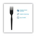 Cutlery | Dixie SSPFH51 SmartStock Series-O 6 in. Heavyweight Plastic Cutlery Forks Refill - Black (40/Pack, 24 Packs/Carton) image number 2