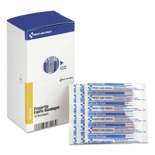 First Aid | First Aid Only FAE-3006 SmartCompliance 1.88 in. x 2 in. Fingertip Bandages (10/Box) image number 0