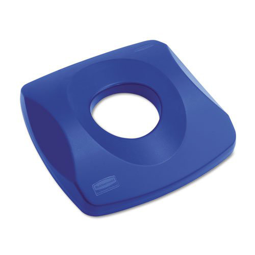 Rubbermaid Commercial FG269100BLUE 16 in. x 3.25 in. Untouchable Recycling Tops - Blue image number 0