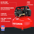 Portable Air Compressors | Factory Reconditioned Craftsman CMEC6150R 0.8 HP 6 Gallon Oil-Free Pancake Air Compressor image number 5