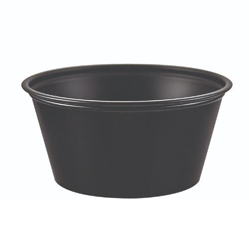 Cups and Lids | Dart P325BLK 3.25 oz. Polystyrene Soufflé Cups - Black (10 Bags/Carton, 250/Bag) image number 0