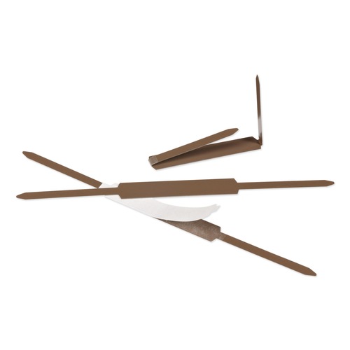 Office Jansan | ACCO A7070021J 2 in. Capacity 2.75 in. Center to Center Premium Self-Adhesive Two-Prong Paper Fastener Bases - Brown (100/Box) image number 0
