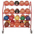 Utility Carts | Champion Sports BRCPRO 18.5 in. x 51 in. x 54 in. 176 lb Capacity Deluxe Pro Ball Cart - Red image number 2