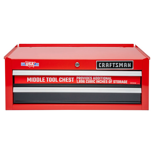Tool Chests | Craftsman CMST22622RB 2000S 26-1/2 in. x 12 in. x 12-1/4 in. 2 Drawer Middle Chest - Red/Black image number 0