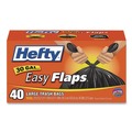 Trash Bags | Hefty E27744 30 in. x 33 in. 30-Gallon 0.85 mil Easy Flaps Trash Bags - Black (40/Box, 6 Boxes/Carton) image number 0
