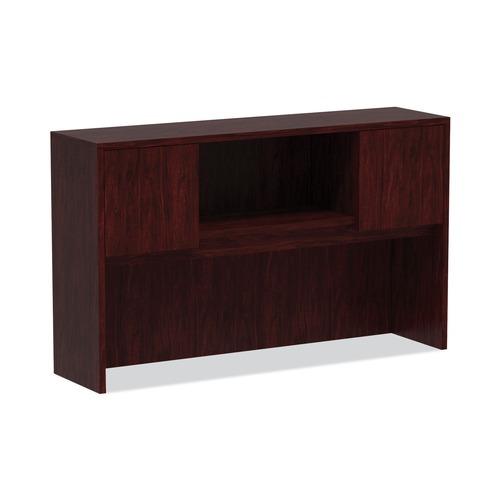  | Alera ALEVA286015MY 58.88 in. x 15 in. x 35.38 in. 4 Compartments Valencia Series Hutch with Doors - Mahogany image number 0