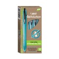 Pens | BIC BPRR11BK ReVolution Ocean Bound Medium 1 millimeter Retractable Ballpoint Pen - Black Ink/Translucent Blue Barrel (1-Dozen) image number 2