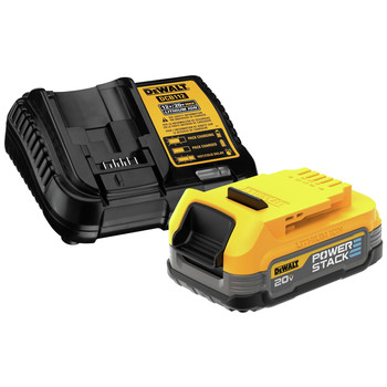 BATTERY AND CHARGER STARTER KITS | Dewalt DCBP034C 20V MAX POWERSTACK Compact Lithium-Ion Battery and Charger Starter Kit (1.7 Ah)