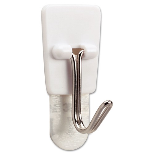 Command 17067ES Holds 1lb General Purpose Hooks - Small, White (3 Hooks & 6 Strips/Pack) image number 0