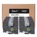Tapes | Brother P-Touch TZE23110PKB 0.5 in. TZe Series Standard Adhesive Laminated Labeling Tape - Black on White (10/Pack) image number 0