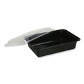 Food Trays, Containers, and Lids | GEN FCPP-BC-28RECT 8.81 in. x 6.02 in. x 2.48 in. 28 oz. Plastic Microwavable Food Container with Lid - Rectangular Black/Clear (150/Carton) image number 4