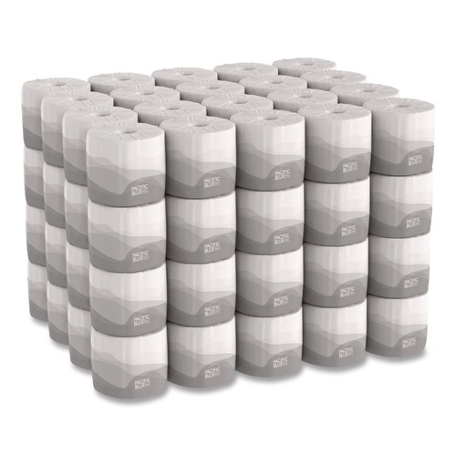 Cleaning & Janitorial Supplies | Georgia Pacific Professional 14580/01 1-Ply Pacific Blue Basic Bathroom Tissue - White (80/Carton) image number 0