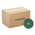 Office Jansan | Boardwalk BWK4013GRE 13 in. Diameter Heavy-Duty Scrubbing Floor Pads - Green (5/Carton) image number 0