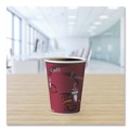 Food Service | SOLO 412SIN-0041 12 oz. Paper Hot Drink Cups in Bistro Design - Maroon (50/Pack) image number 6