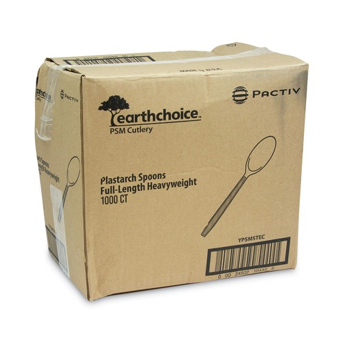 Cutlery | Pactiv Corp. YPSMSTEC 5.88 in. EarthChoice PSM Heavyweight Cutlery Spoon - Tan (1000/Carton) image number 0