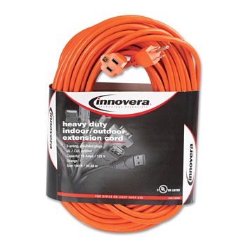 PRODUCTS | Innovera IVR72200 120V 10 Amp 100 ft. Corded Indoor/Outdoor Extension Cord - Orange