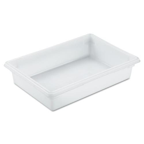 Food Trays, Containers, and Lids | Rubbermaid Commercial FG350800WHT 8.5 Gallon 26 in. x 18 in. x 6 in. Food Tote Boxes - White image number 0