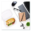 Food Trays, Containers, and Lids | Dart 69PPHT1 6.5 in. x 9 in. x 3 in. ProPlanet Microwaveable Hinged Plastic Containers - Clear (300/Carton) image number 5
