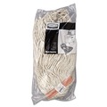 Mops | Rubbermaid Commercial FGF11600WH00 12-Piece 16 oz. Premium Cut-End Cotton Wet Mop Head with 1 in. Orange Band (White) image number 1