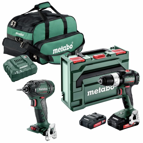 Combo Kits | Metabo US685162520 18V Brushless Lithium-Ion 1/2 in. Cordless Hammer Drill and 1/4 in. Impact Driver Combo Kit with 2 Batteries (2 Ah) image number 0