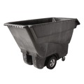 Trash Cans | Rubbermaid Commercial FG9T1500BLA 1250 lbs. Capacity Rectangular Structural Foam Tilt Truck - Black image number 1