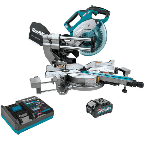 Miter Saws | Makita GSL02M1 40V max XGT Brushless Lithium-Ion 8-1/2 in. Cordless AWS Capable Dual-Bevel Sliding Compound Miter Saw Kit (4 Ah) image number 0