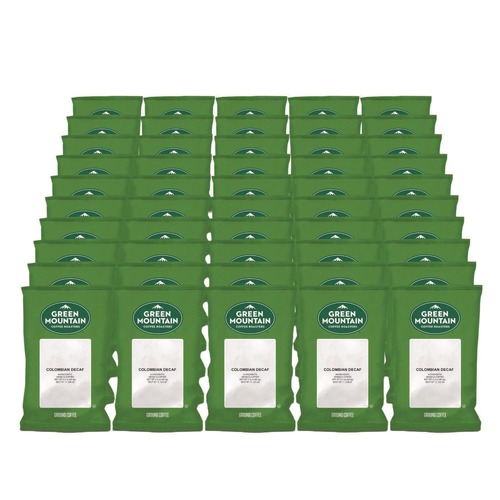 Food Service | Green Mountain Coffee 5000052782 2.2 oz. Coffee Fraction Packs - Colombian Decaf (50/Carton) image number 0