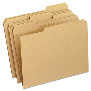 Pendaflex RK152 1/3 Dark Kraft File Folders With Double-Ply Top, 1/3-Cut Tabs, Letter Size, Kraft, 100/box