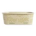 Food Trays, Containers, and Lids | World Centric CT-NT-24 4.7 in. x 6.8 in. x 2.3 in. 24 oz. No Tree Rectangular Sugarcane Containers - Natural (300/Carton) image number 0