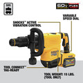 Dewalt DCH832X1 60V MAX Brushless Lithium-Ion 15 lbs. Cordless SDS Max Chipping Hammer Kit (9 Ah) image number 7