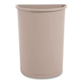Trash & Waste Bins | Rubbermaid Commercial FG352000BEIG Untouchable 21 gal Plastic Receptacle - Half-Round Beige image number 1