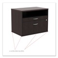  | Alera ALELS583020ES Open Office Desk Series 29.5 in. x19.13 in. x 22.88 in. 2-Drawer 1 Shelf Pencil/File Legal/Letter Low File Cabinet Credenza - Espresso image number 7
