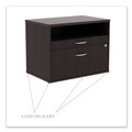  | Alera ALELS583020ES Open Office Desk Series 29.5 x 19.13 x 22.88 Legal/Letter Low File 2-Drawer Cabinet Credenza - Espresso image number 7