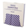 Food Service | Bagcraft P057850 12 in. x 12 in. Grease-Resistant Paper Wraps and Liners - Blue Check (5000/Carton) image number 1