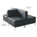  | Alera ALEQB8016 QUB Series 26.38 in. x 26.38 in. x 30.5 in. Corner Sectional - Black image number 8